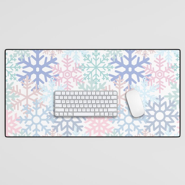 Snowflakes pastel pattern  Desk Mat