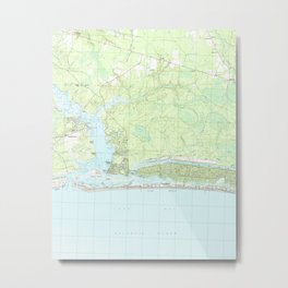 Oak Island North Carolina Map (1990) Metal Print | Maps, Drawing, Map, Longbeachncmap, Atlas, Geography, Mapofoakislandnc, Oakislandncmap, Oakislandnc, Cartography 