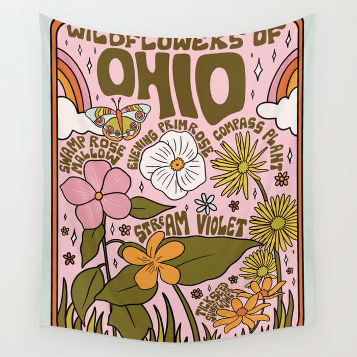 Ohio Wildflowers Wall Tapestry