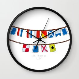 St Thomas Nautical Flags Wall Clock