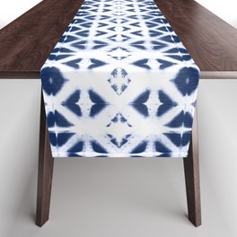 Moroccan design white and indigo blue Table Runner