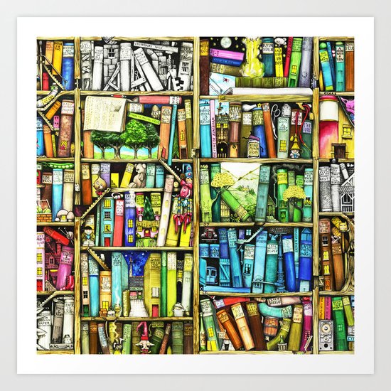 Bookshelf Fantasy Art Print