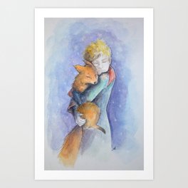 The little Prince and the fox Art Print