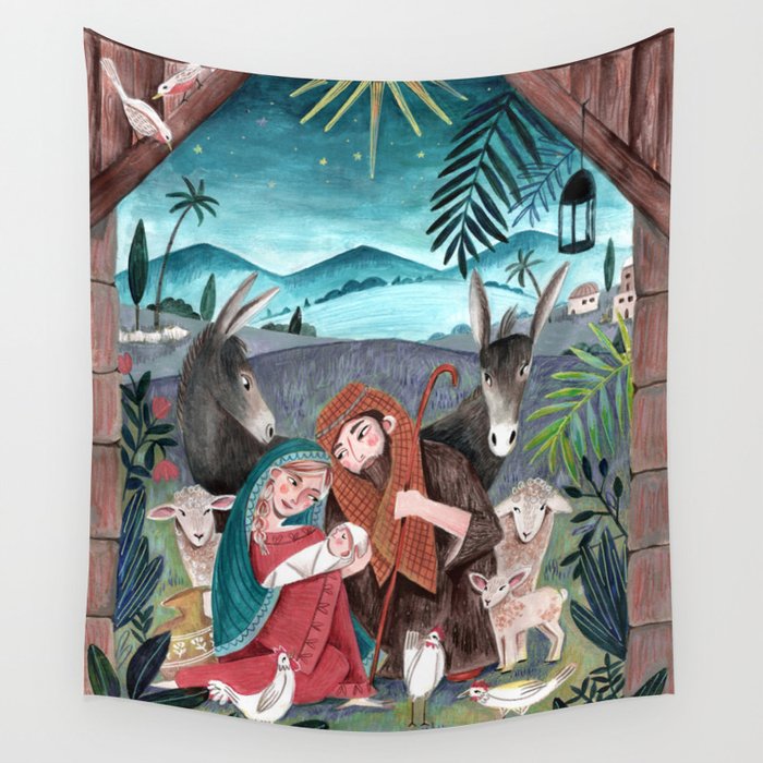 Nativity online scene tapestry