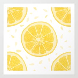 Lemons and Seeds Pattern Art Print