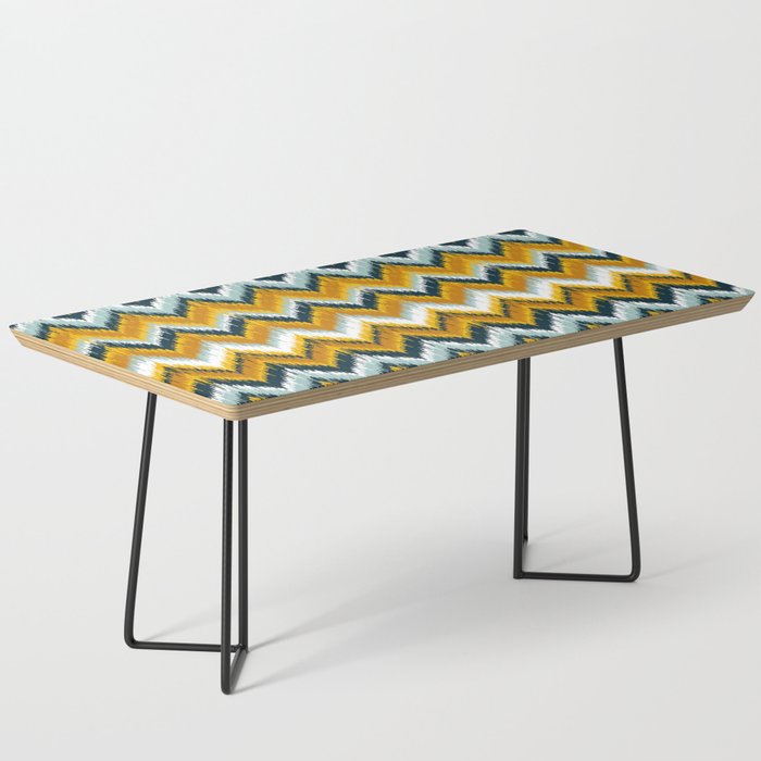 8-Bit Ikat – Yellow & Teal Coffee Table