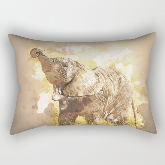 Elephant - It's Tea Time! Rectangular Pillow
