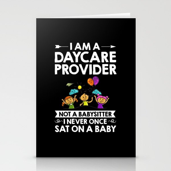 Daycare Provider Childcare Babysitter Thank You Stationery Cards