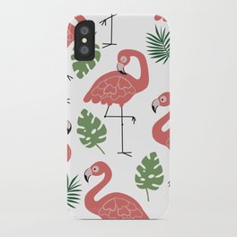 Let's Flamingo iPhone Case | Digital, Birds, Graphicdesign, Valentine, Valentinesday, Tropical, Nataleewegmann, Pattern, Flamingo, Leaves 