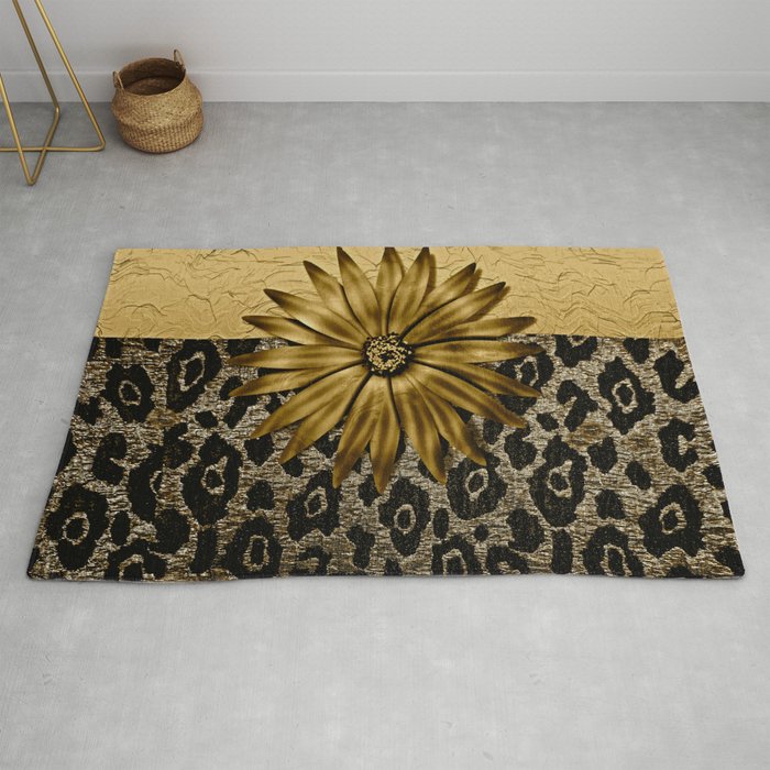 Animal Print Brown And Gold Animal Medallion Rug By Saundramyles