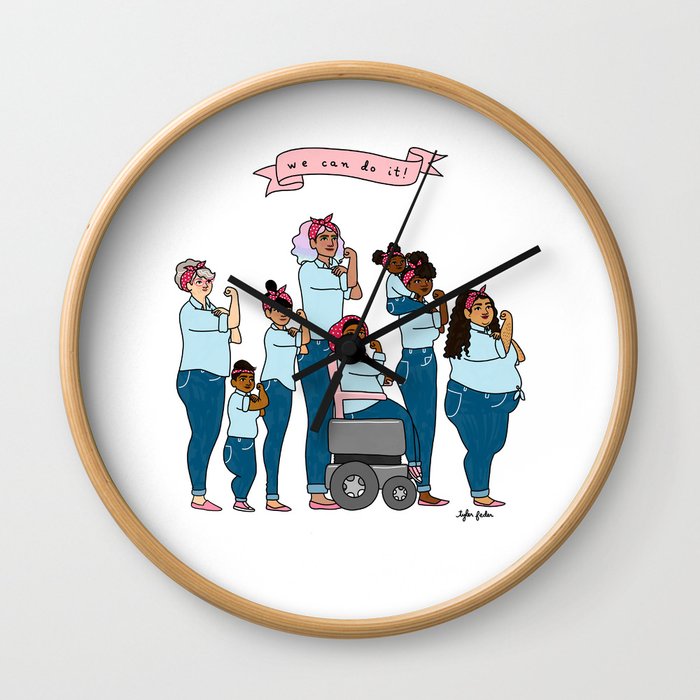 Intersectional Rosie the Riveter Wall Clock
