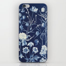 Cyanotype Painting (Roses, Orchids, Tulips, Fern, Fritillarias, etc) iPhone Skin