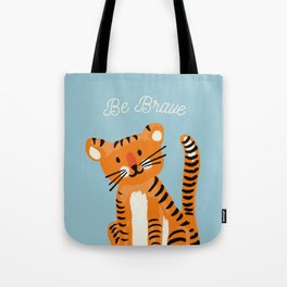 Cute Tiger Nursery Art Blue Tote Bag