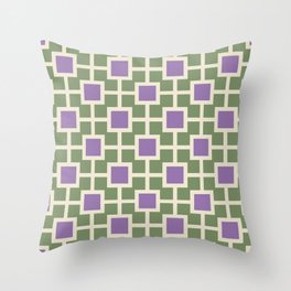 Classic Hollywood Regency Pattern 768 Sage Green Lavender and Beige Throw Pillow