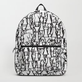 Chess Pattern II WHITE Backpack | Move, Pattern, Chess, Geek, Rook, Abstract, Queen, Knight, Checkmate, Pawn 