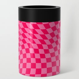 Pink on Pink Checkered Swirled Wrap Can Cooler