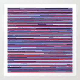 Red And Blue Abstract Horizontal Lines Art Print