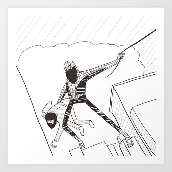Spider-Beard Art Print