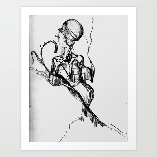 Lady Profile Art Print