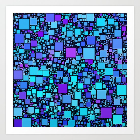 Post It Blue Art Print