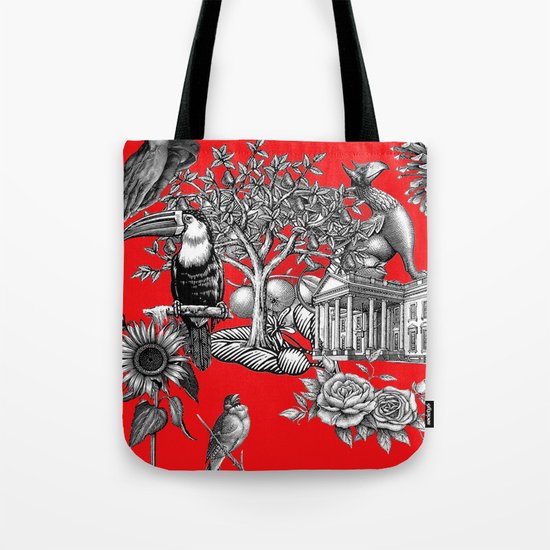 Collage rouge 5 Tote Bag