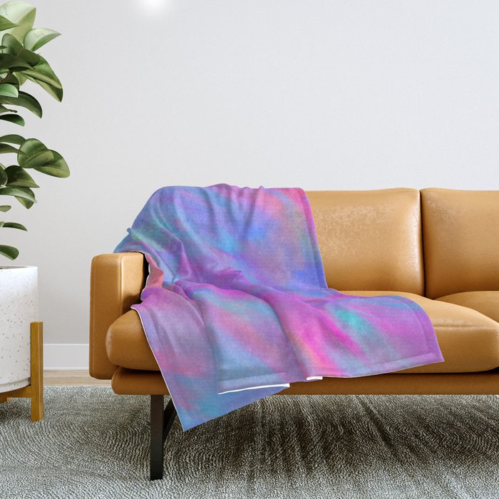 Neon Flow Nebula #2 Throw Blanket
