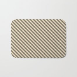 [ Thumbnail: Dim Grey & Beige Colored Lines/Stripes Pattern Bath Mat ]