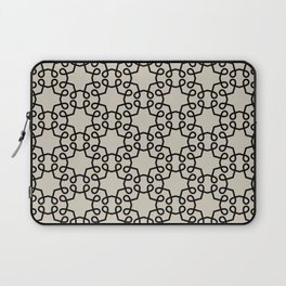 Black and Beige Geometric Swirl Shape Pattern Pairs DE 2022 Trending Color Bay Salt DET642 Laptop Sleeve