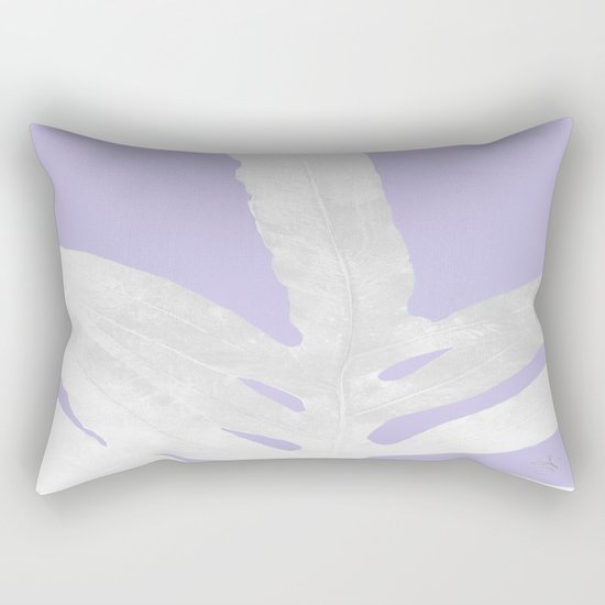 Green Fern on Lavender Inverted Rectangular Pillow