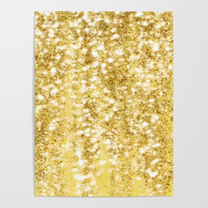 Gold glitter rain Poster by MelanieNCreations Society6