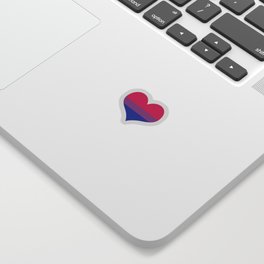 Bisexual pride flag colors in a heart shape Sticker