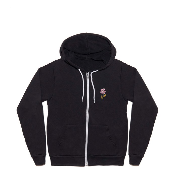 Colorful happy flower blossom pattern in off white Full Zip Hoodie
