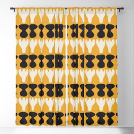Black and white in yellow repeat pattern Blackout Curtain