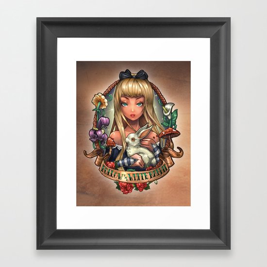 Follow The White Rabbit. Framed Art Print