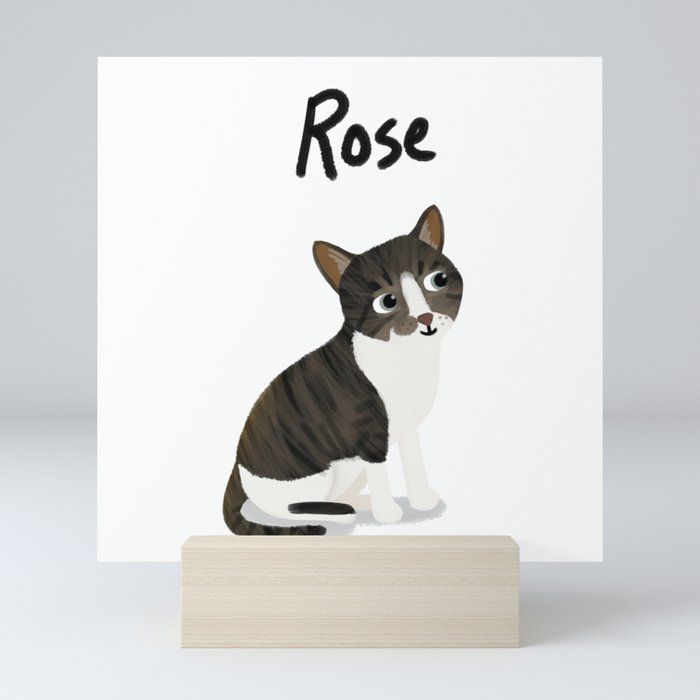 Custom Cat "Rose" Mini Art Print