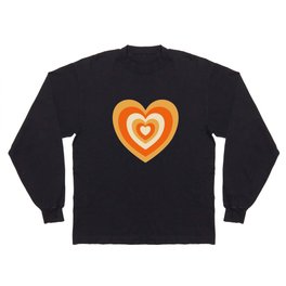 Orange Retro Hearts Long Sleeve T-shirt