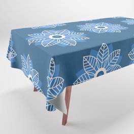Flower pattern on Teal Blue background! Tablecloth