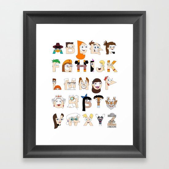 P&F Alphabet Framed Art Print