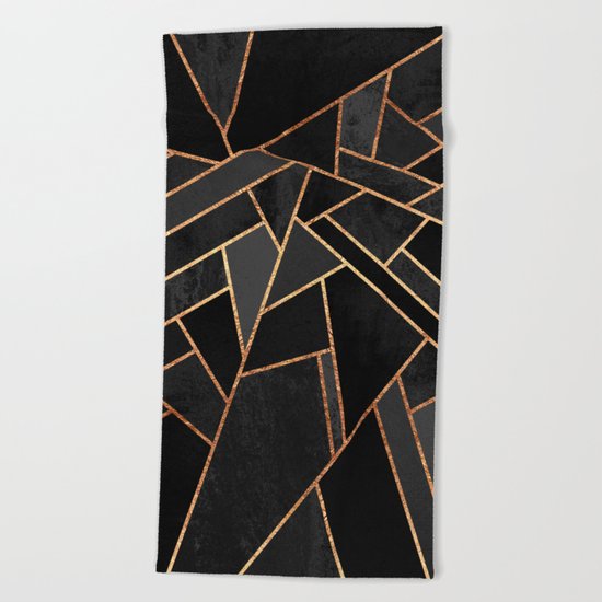 Black Night Beach Towel