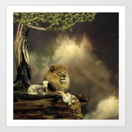 The Lion & the Lamb Art Print