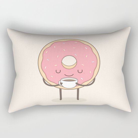 donut loves coffee Rectangular Pillow