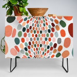 Terracotta Color Spots colorful abstract art and home decor Credenza