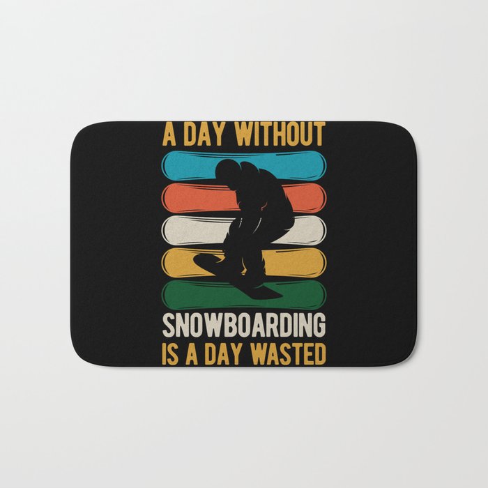 Funny Snowboard Snowboarding Bath Mat
