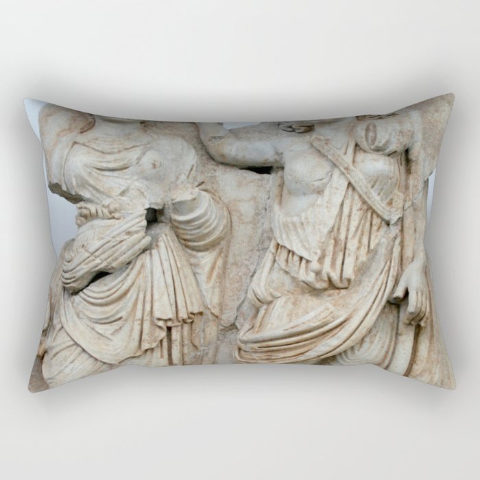 Aphrodite Crowned By Andreia Sebastion Relief Classical Art Rectangular Pillow