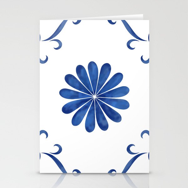 Blue Tile Stationery Cards