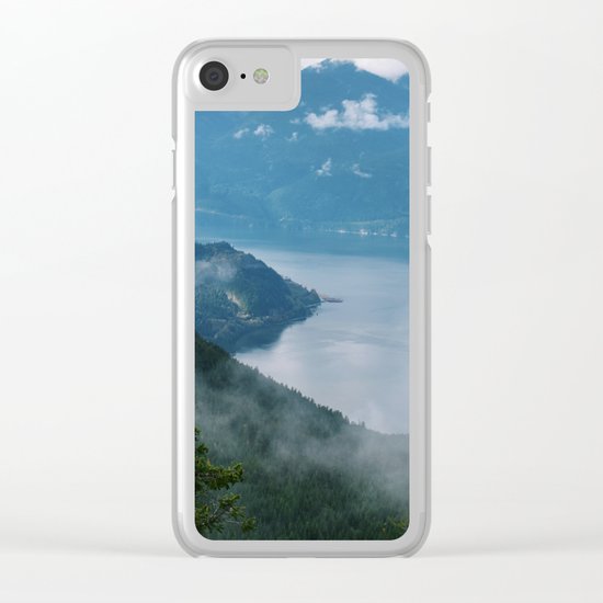 Fog over the water in Squamish BC Clear iPhone Case