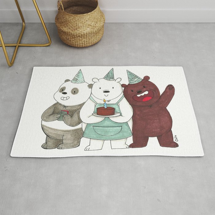 We Bare Bears Inspired Birthday Party Panda Ice Bear Grizzly Bear Rug By Conshillustration Society6 We Bare Bears Inspired Birthday Party Panda Ice Bear Grizzly Bear Rug By Conshillustration Society6