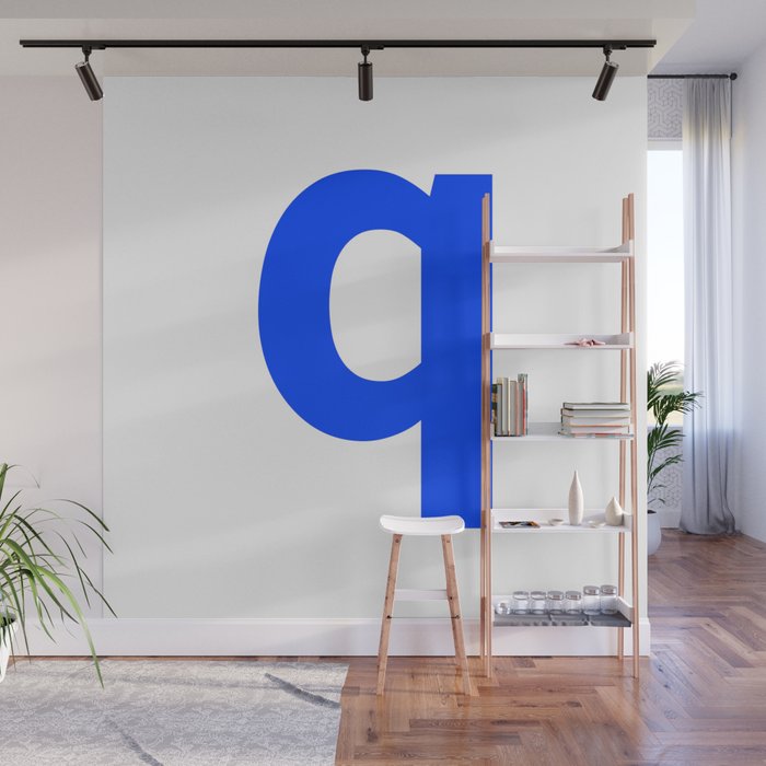 letter Q (Blue & White) Wall Mural