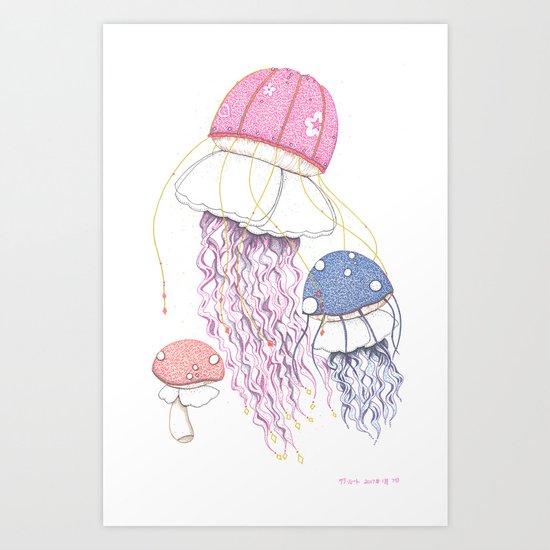 Jelly Shrooms Art Print