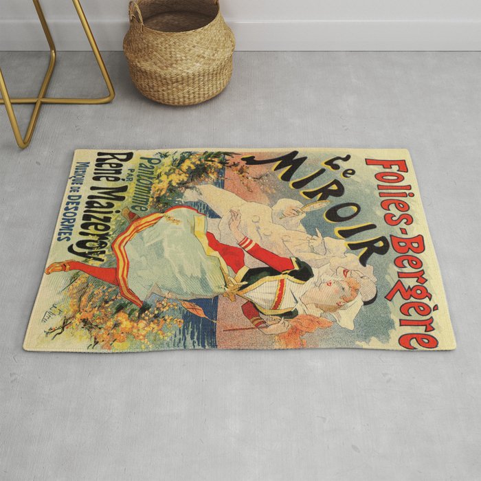 French belle epoque mime theatre advertising Rug